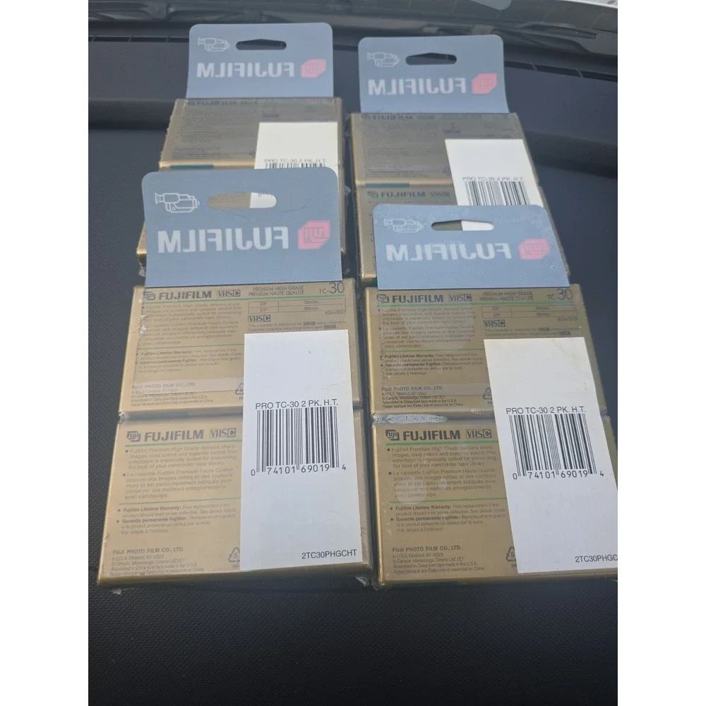 Vtg Lot Of 8 Fujifilm Pro Premium VHS-C Camcorder Video Cassette Tape TC-30